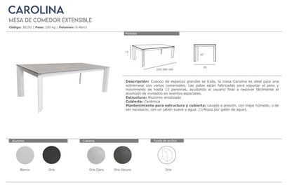 CAROLINA COMEDOR EXTENSIBLE