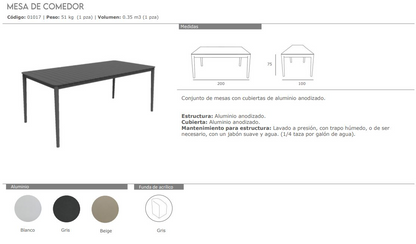 MESA COMEDOR RECTANGULAR LAIKA