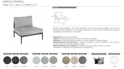 SILLÓN MÓDULO CENTRAL LAIKA